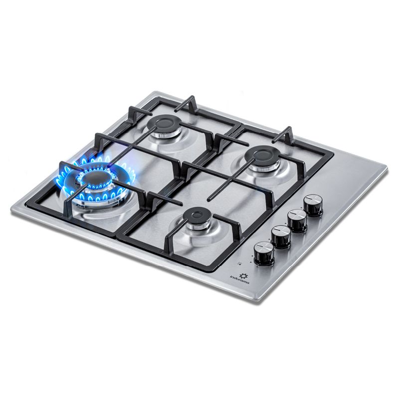 INDURAMA - Estufa Empotrable 60 cm Inox 4 Quemadores Triple Corona Indurama Gas Natural. EGI-604AIF