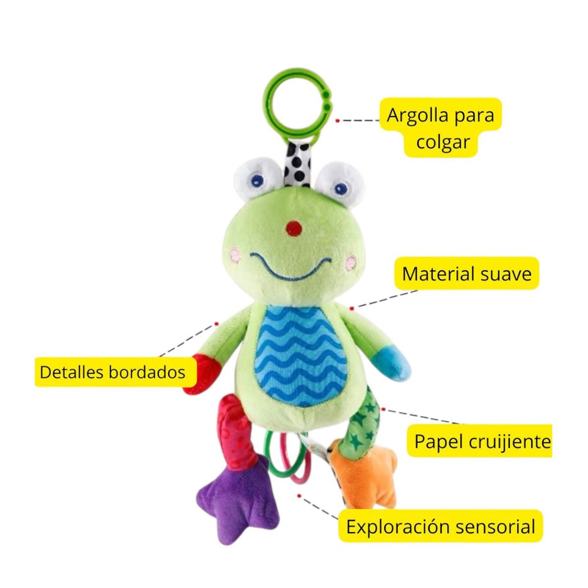GENERICO - Sonajero De Estimulación Colgante Animal Rana