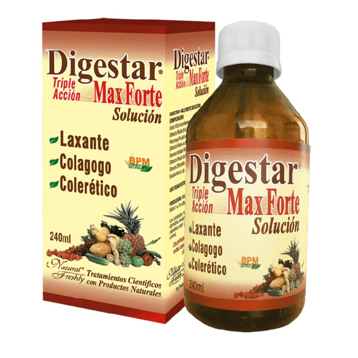 NATURAL FRESHLY - SUPLEMENTO CON PSYLLIUM+ BOLDO +VITAMINAS 240 ./DIGESTAR