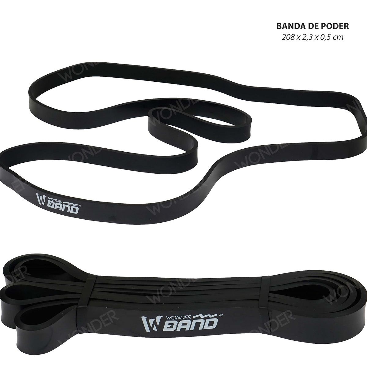 WONDER SPORT - BANDAS ELASTICAS DE PODER ALTA RESITENCIA COLOR NEGRO 65 LIBRAS