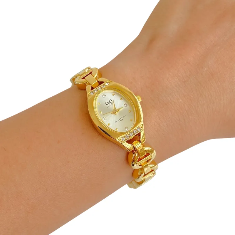 Q&Q - Reloj Q&Q Joyita Dorado Acero Inoxidable Original + Caja