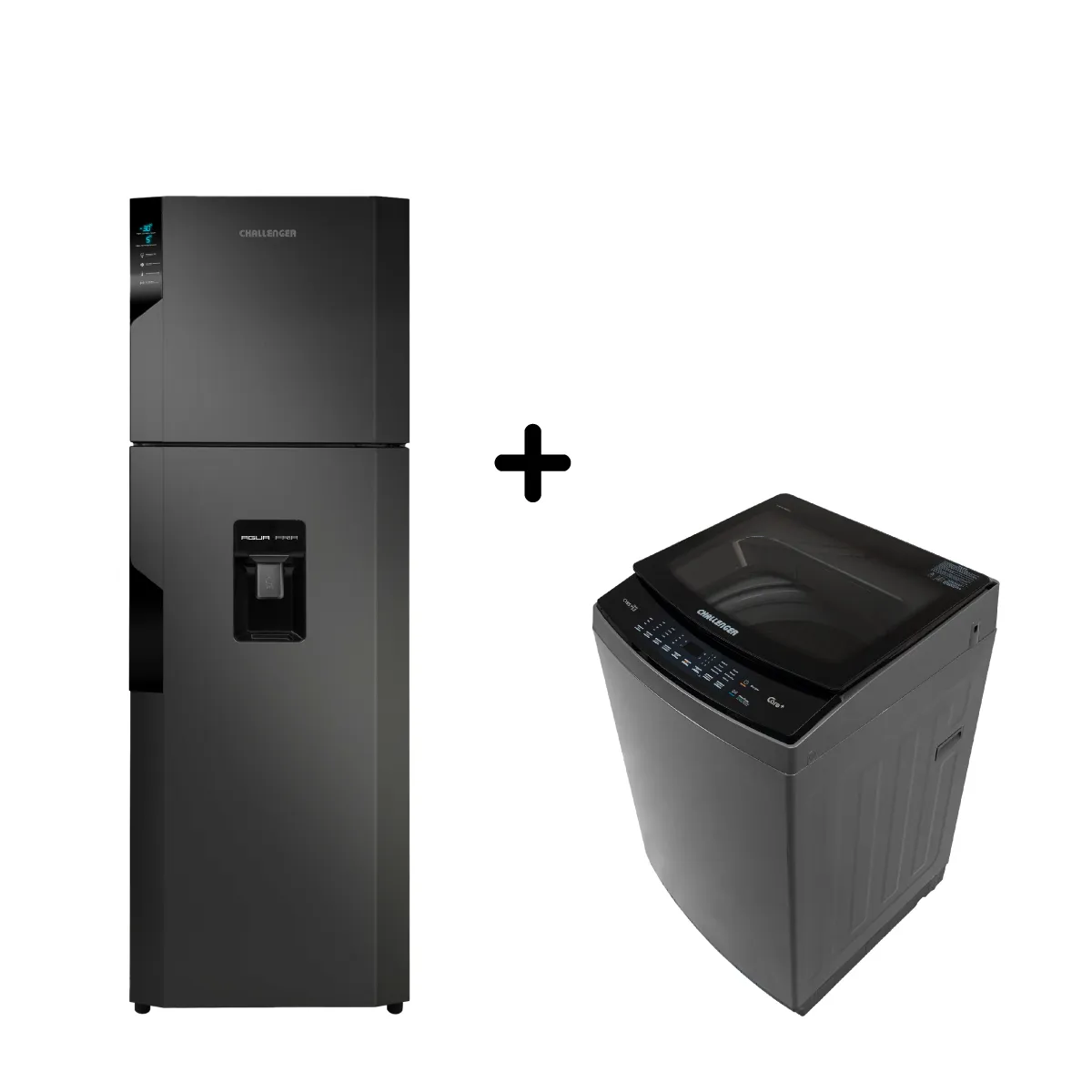 CHALLENGER - Nevera No Frost con panel digital 317 Litros + Lavadora Automatica Carga Superior 13 KG Challenger