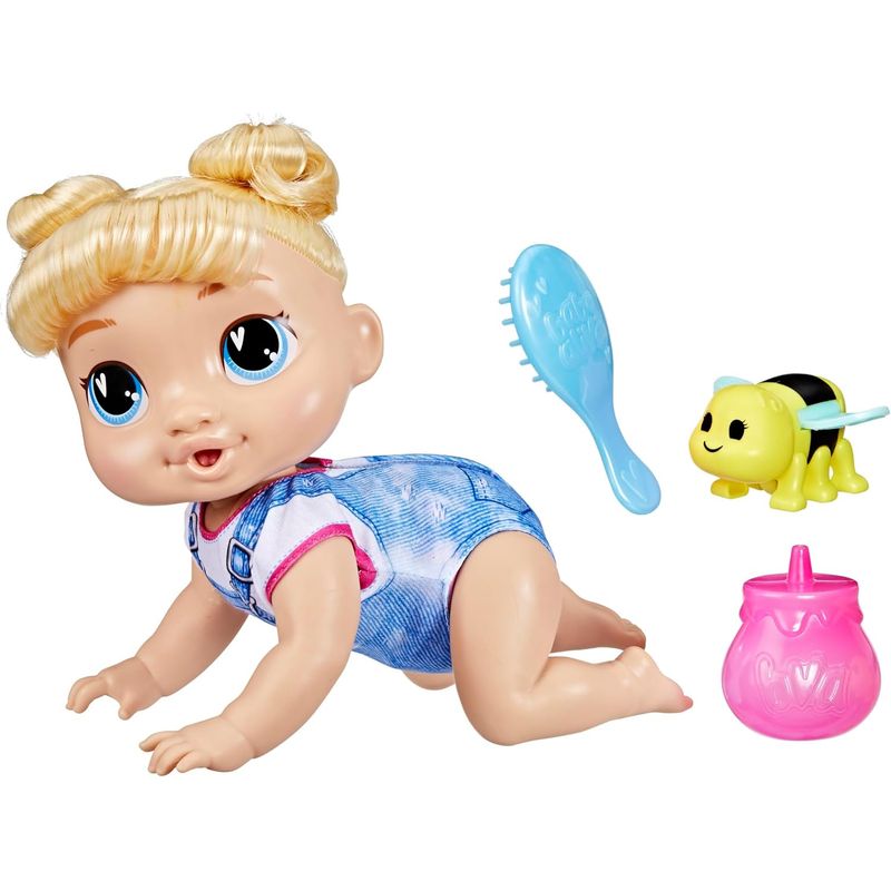 HASBRO - Muñeca Baby Alive Harper Hugs   Electrónica Para Gatear Cabello Rubio