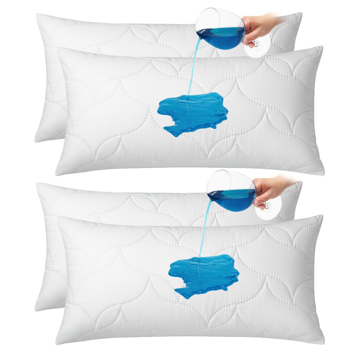 ENERGY PLUS - Set x4 Protectores de Almohada Antifluido 90x50 Ultrasonido