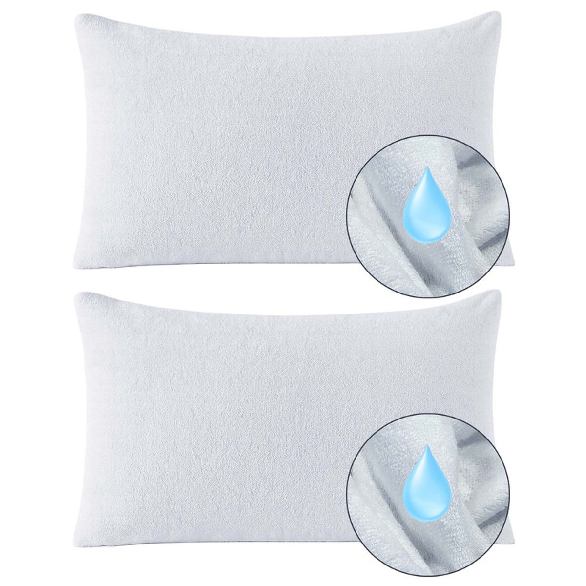 ENERGY PLUS - Set x4 Protector de Almohada Impermeable 70x50 Algodón Suave