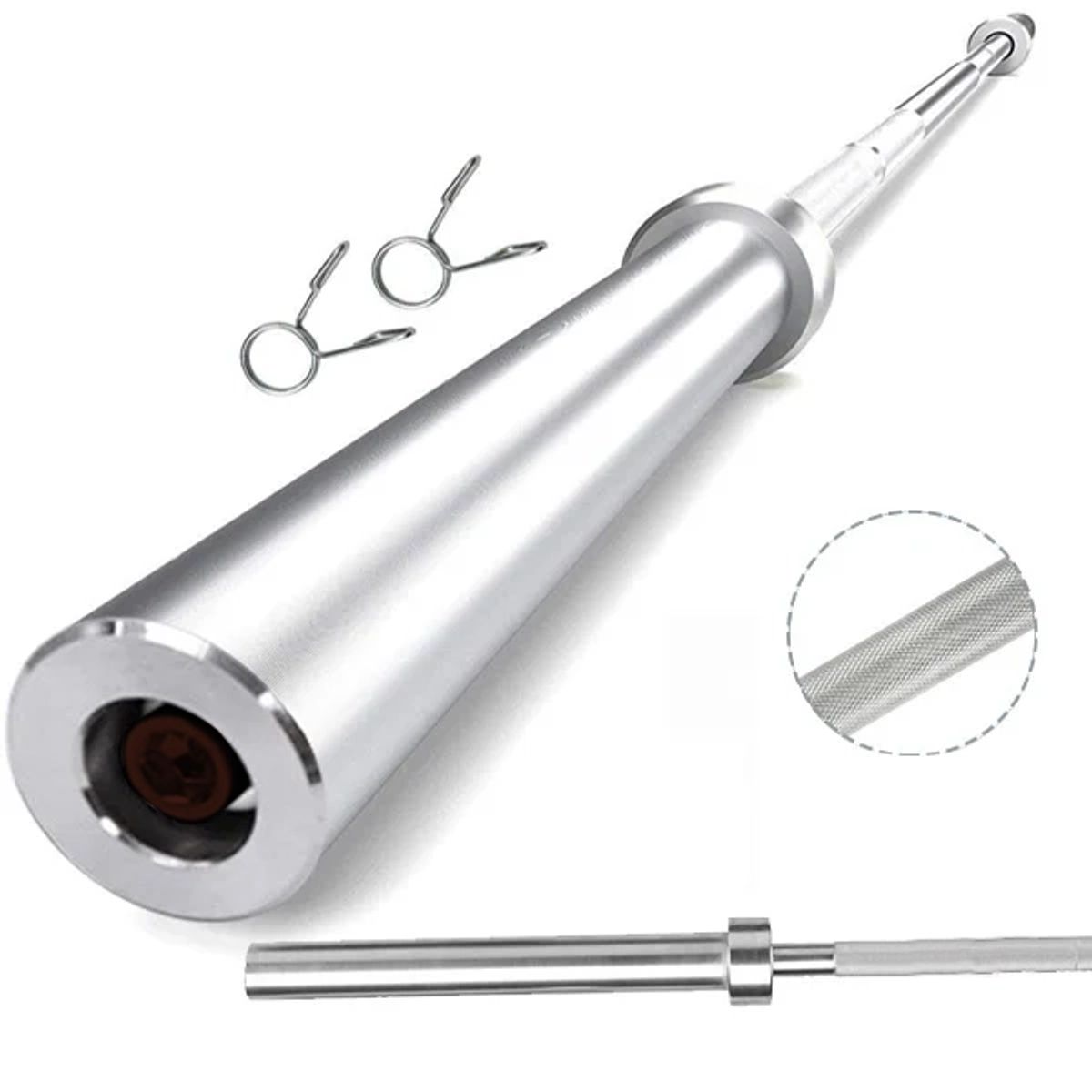 GENERICO - Barra Olímpica 220 Cm Cromada Crossfit Gym Discos especial para mujer