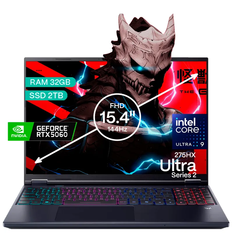ACER - Portátil Acer Predator Ultra 9 275HX RAM 32GB SSD 2TB RTX5060 8GB