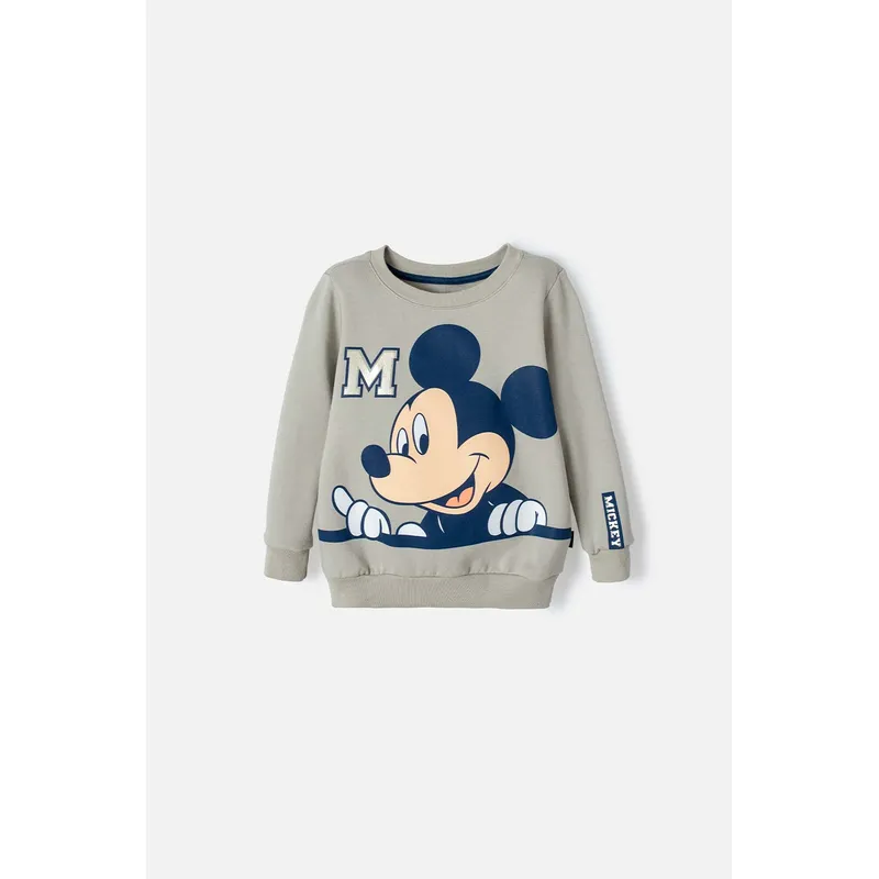 DISNEY - Buzo de Mickey Mouse cerrado verde oliva para niño 2T a 5T