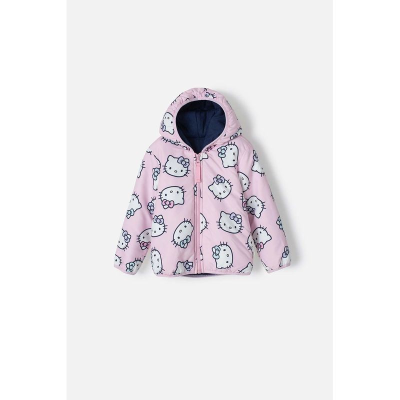 HELLO KITTY - Chaqueta de Hello Kitty con capucha rosada para niña