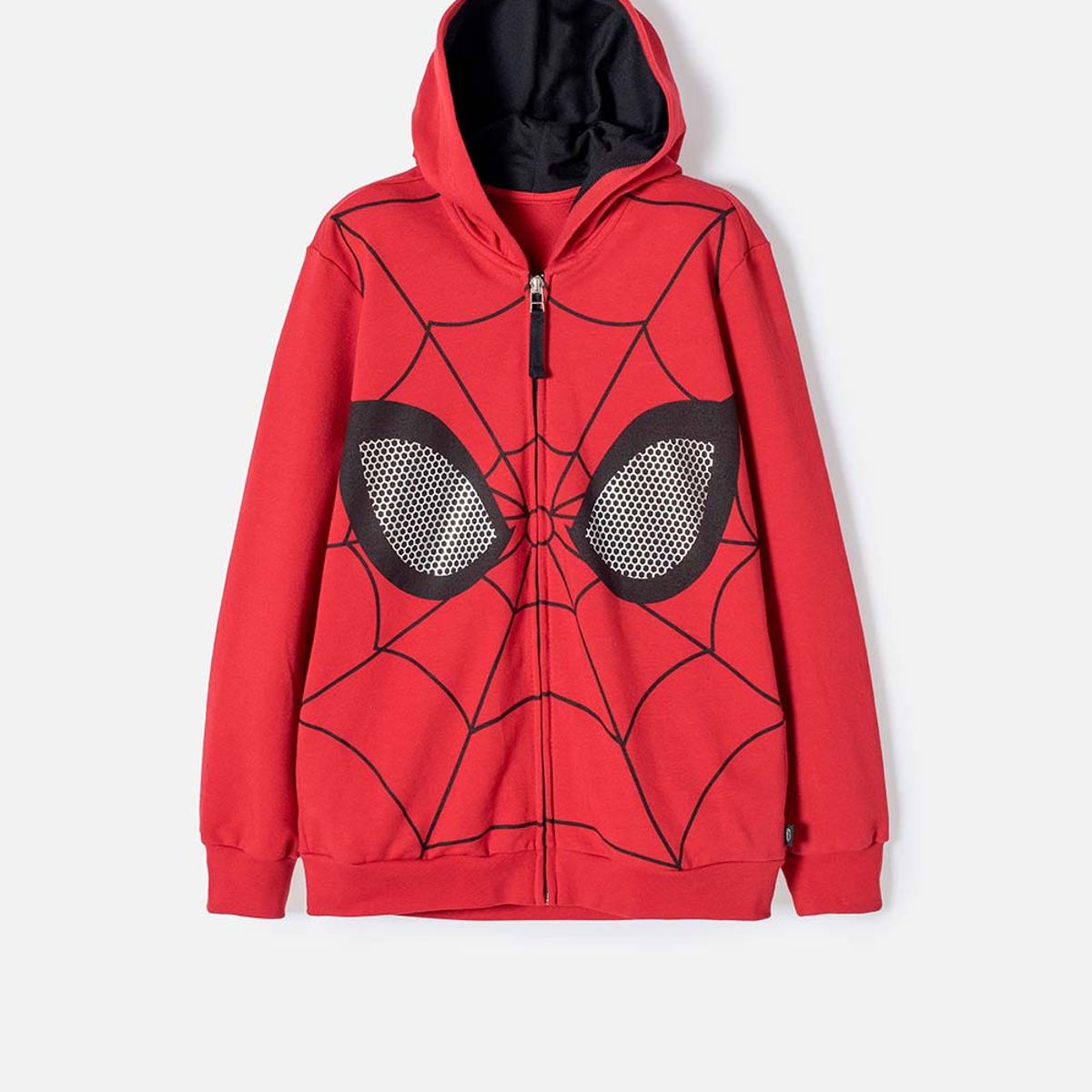 MARVEL - Buzo de Spider-man cerrado rojo y negro para niño