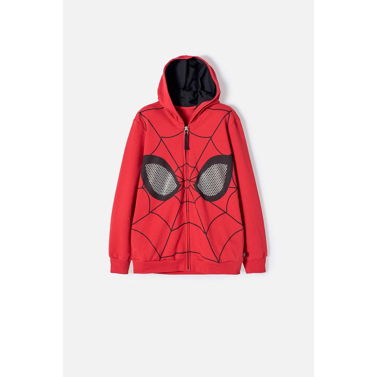 MARVEL - Buzo de Spider-man cerrado rojo y negro para niño