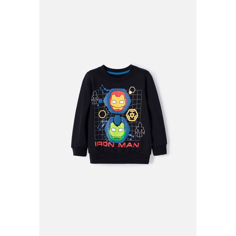 Buzo de Ironman cerrado negro para niño MARVEL
