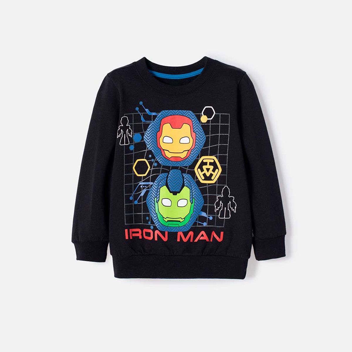 MARVEL - Buzo de Ironman cerrado negro para niño