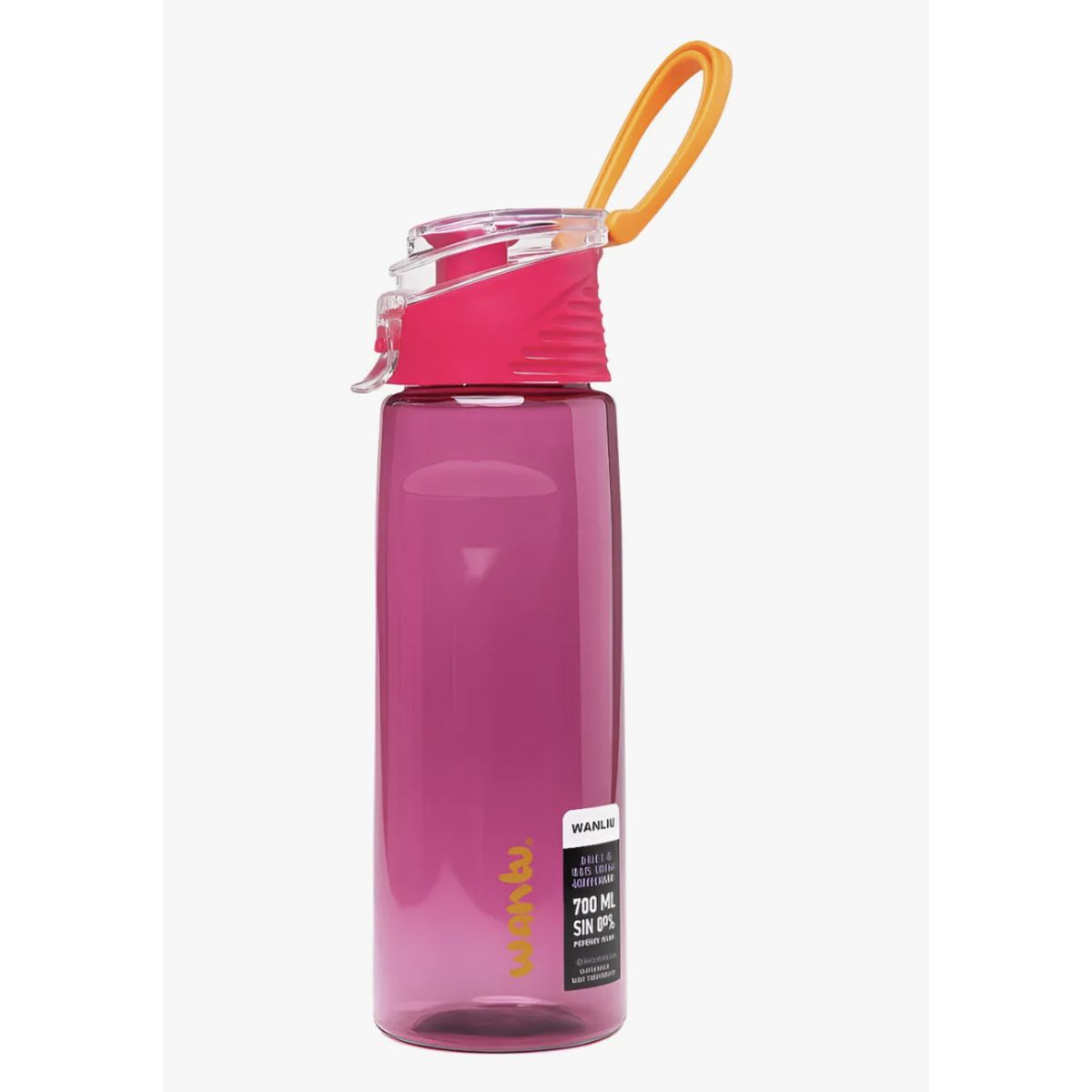 WANTU - Botella Termo Botelito De Agua Wantu Rosado 1000 Ml Plástico Rosa Chicle