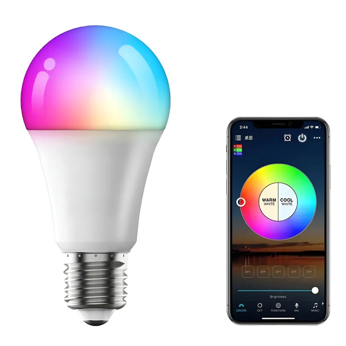 OEM - Bombillo Wifi Inteligente Led Regulabe Google Home Home Rgb
