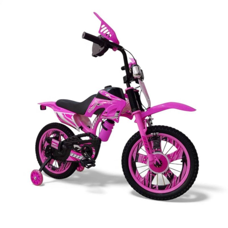 BRITOCHET - Bicimoto Bicicleta Niño Niña Sonidos Realista Rin 16 4 a 9 Años REF BC9226