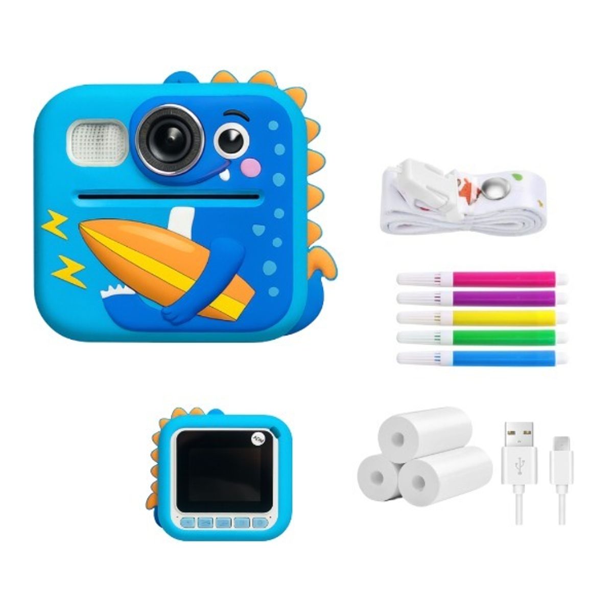 OEM - Cámara Fotos Video de Impresion Insstantanea para Niños azul