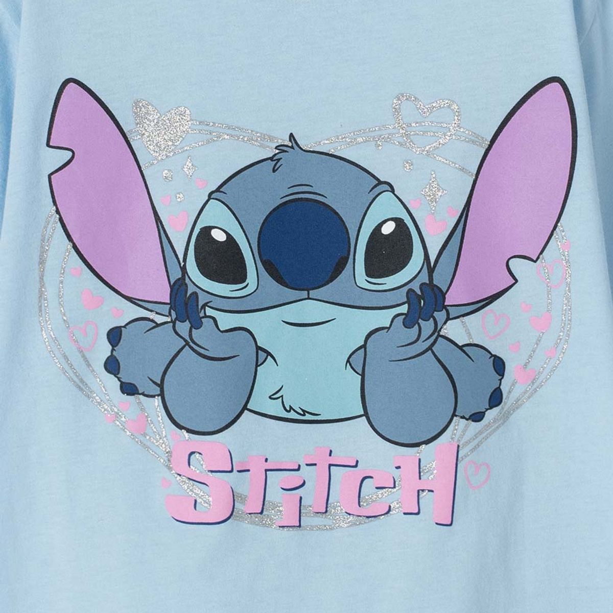 DISNEY - Camiseta de Stich azul con brillo para niña