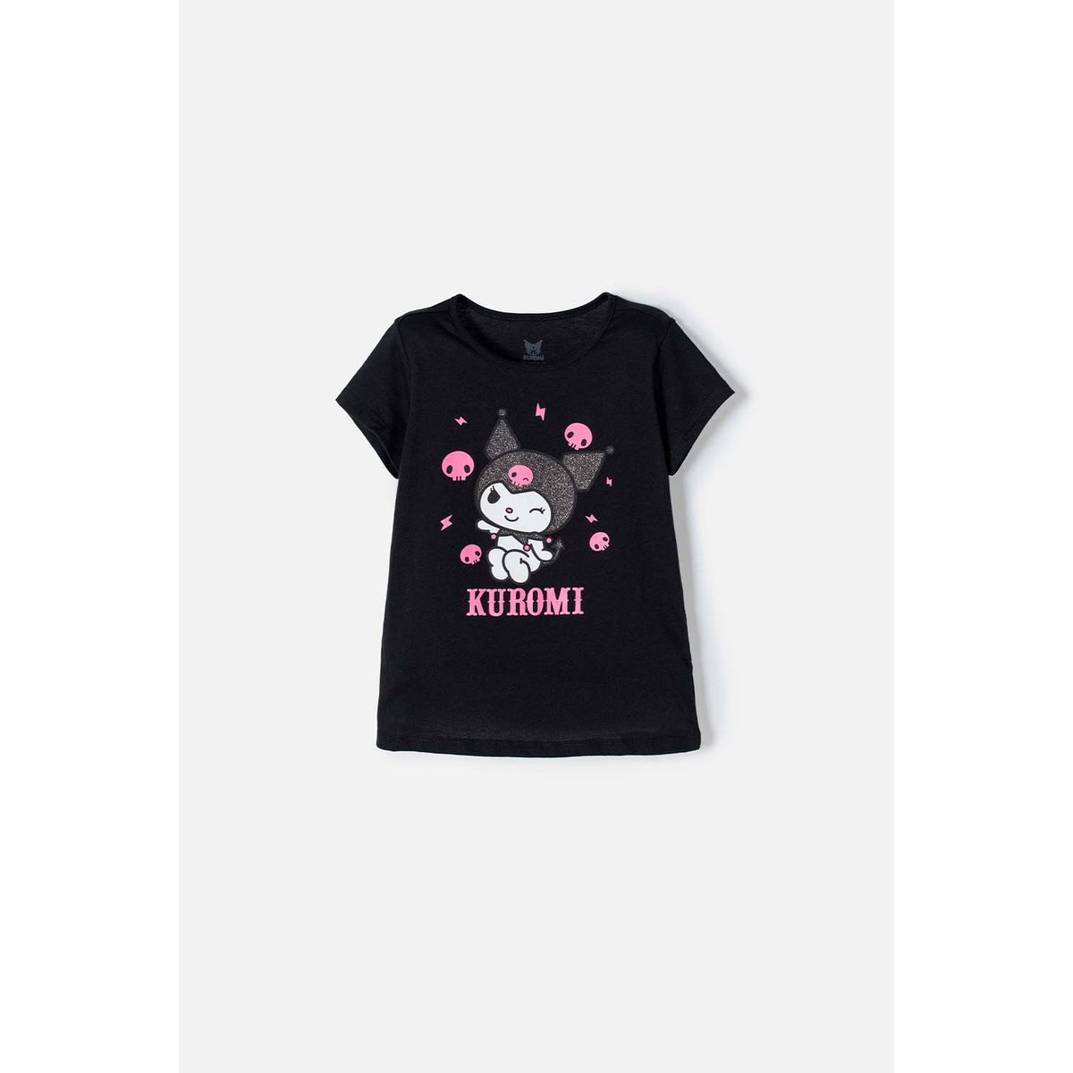 SANRIO - Camiseta de Kuromi manga corta negro para niña
