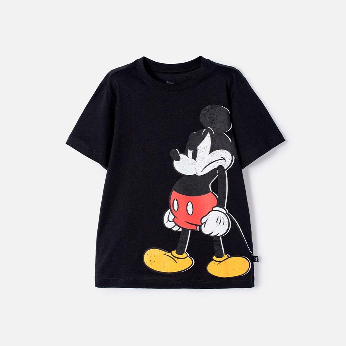 DISNEY - Camiseta de Mickey Mouse negra manga corta para niño
