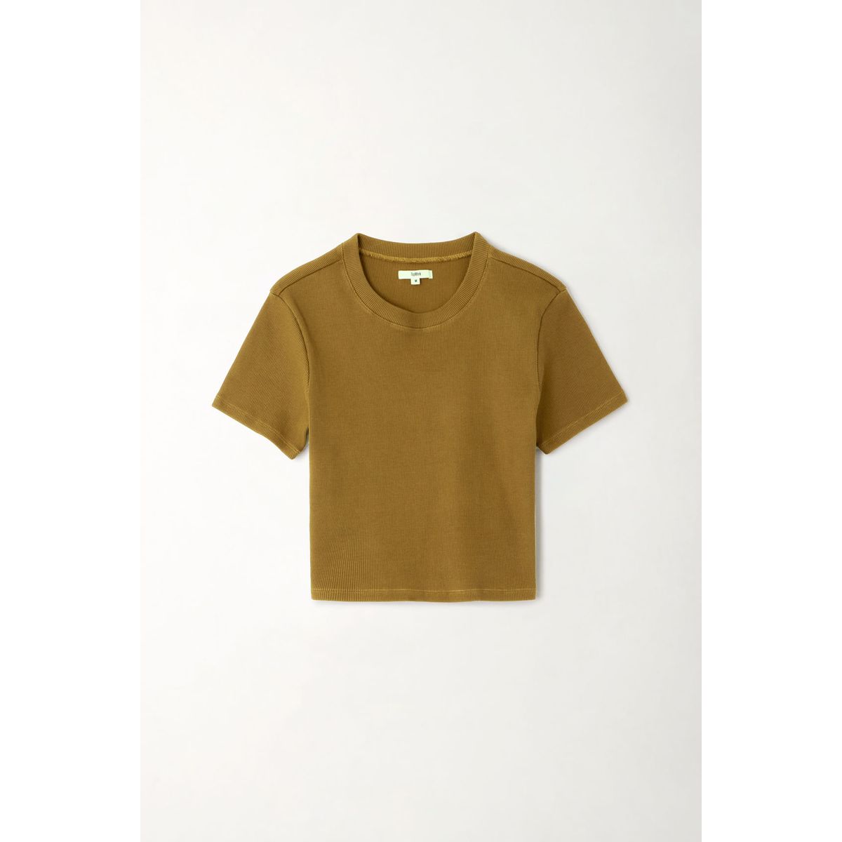 TOPMARK - Camiseta crop manga corta verde para mujer