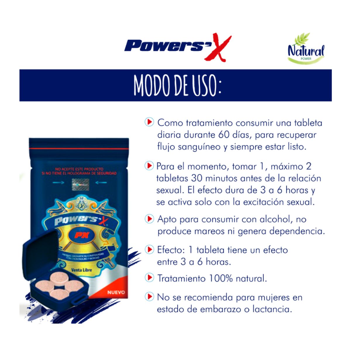 GENERICO - Power Sex bolsa 100 Sachet potenciador sexual 400 Pastillas