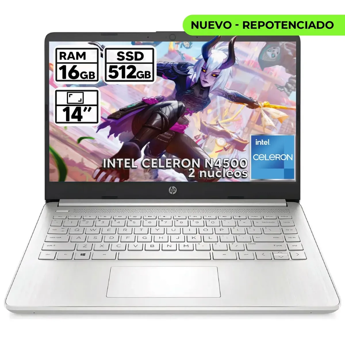 HP - PORTATIL HP 14 INTEL CELERON N4500 16GB RAM 512GB SSD PANTALLA 14" LED HD