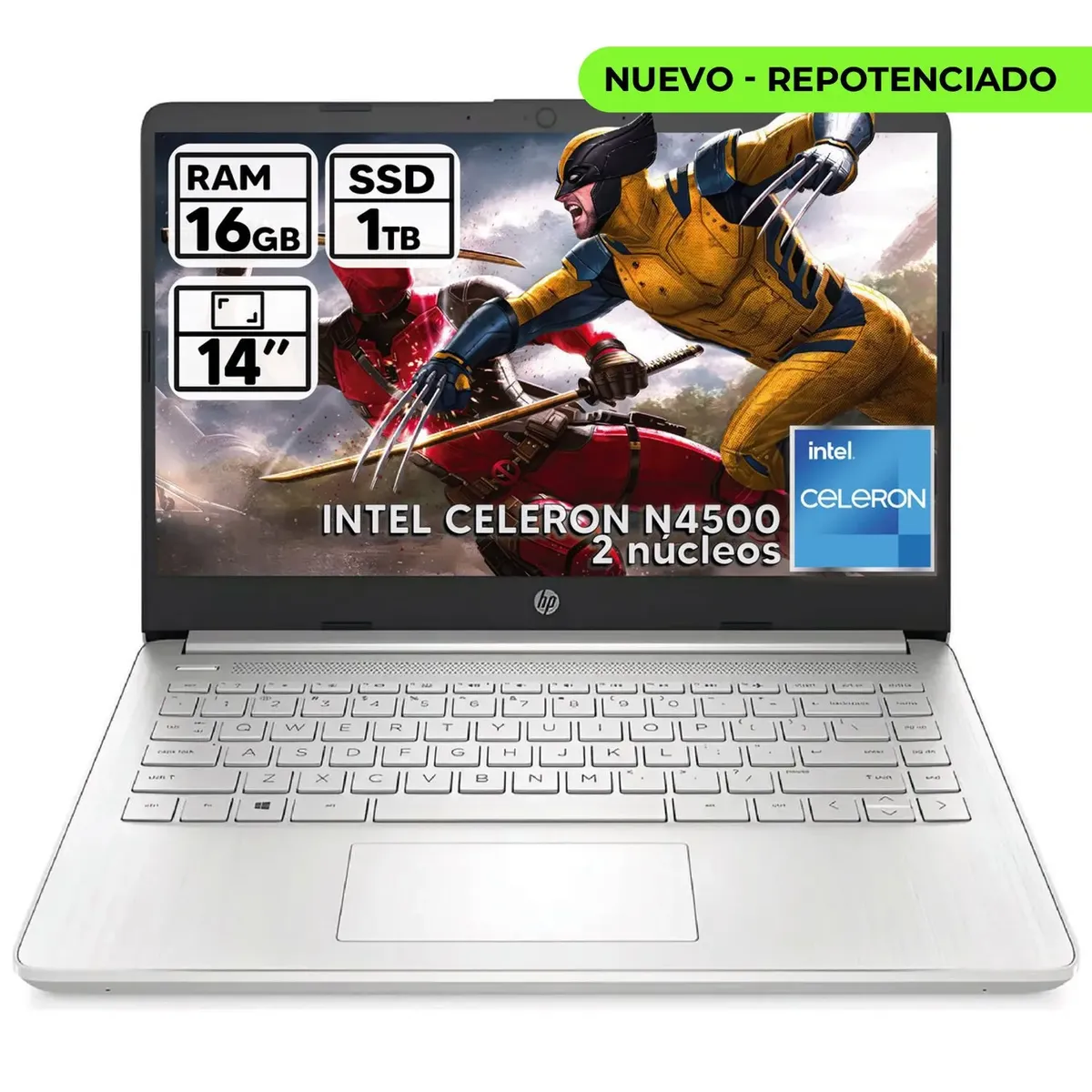 HP - PORTATIL HP 14 INTEL CELERON N4500 16GB RAM 1TB SSD PANTALLA 14" LED HD