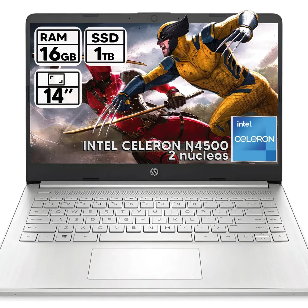 HP - PORTATIL HP 14 INTEL CELERON N4500 16GB RAM 1TB SSD PANTALLA 14" LED HD