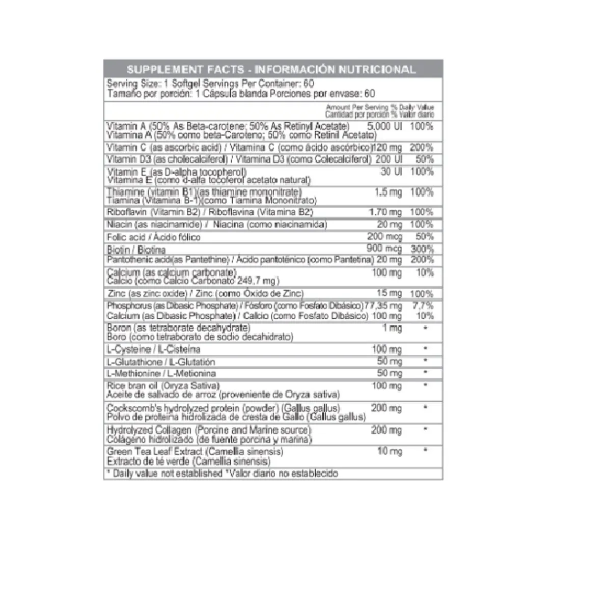 HEALTHY AMERICA - SUPLEMENTO CON COLAGENO Y BIOTIN COMPLEX X 60 SOFTGELS