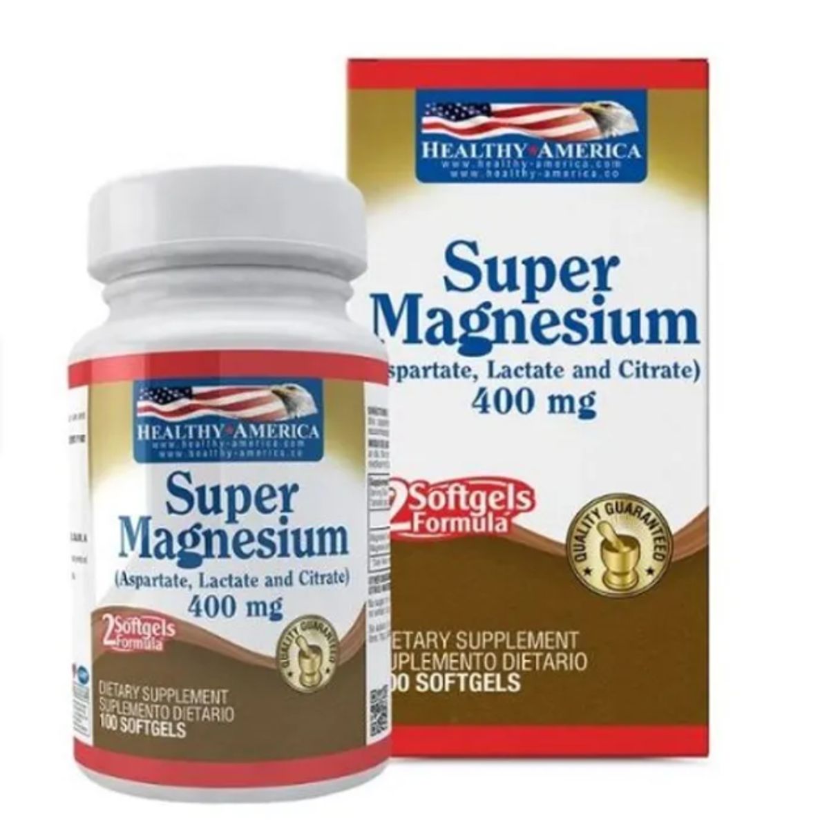 HEALTHY AMERICA - SUPLEMENTO CON CITRATO DE MAGNESIO X 100 SOFTGELS/ SUPER MAGNESIO