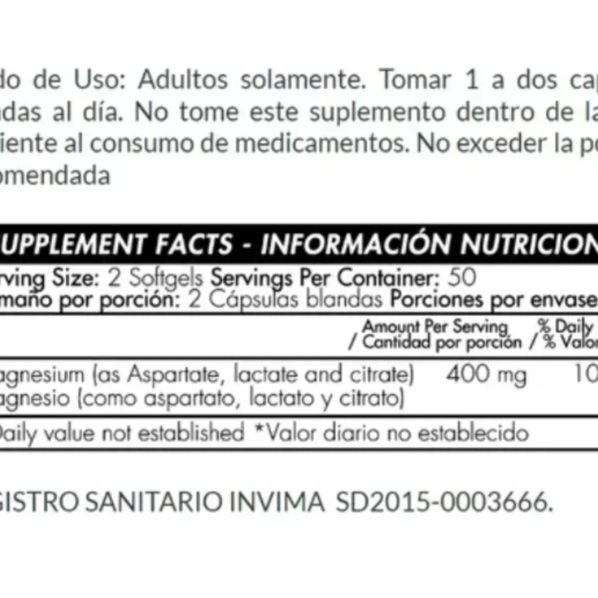 HEALTHY AMERICA - SUPLEMENTO CON CITRATO DE MAGNESIO X 100 SOFTGELS/ SUPER MAGNESIO