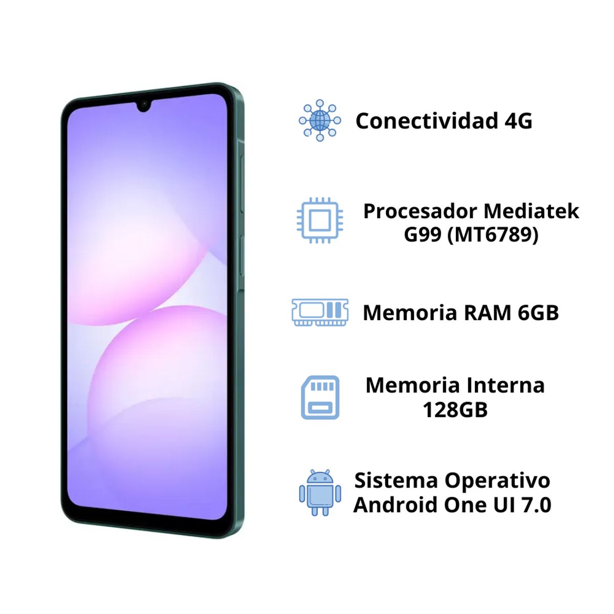 SAMSUNG - Celular Samsung Galaxy A07 128GB 6GB 4G Verde