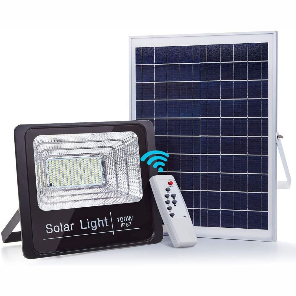 GENERICO - Reflector Solar 100w Lampara Led Panel Solar Control Remoto CL-750