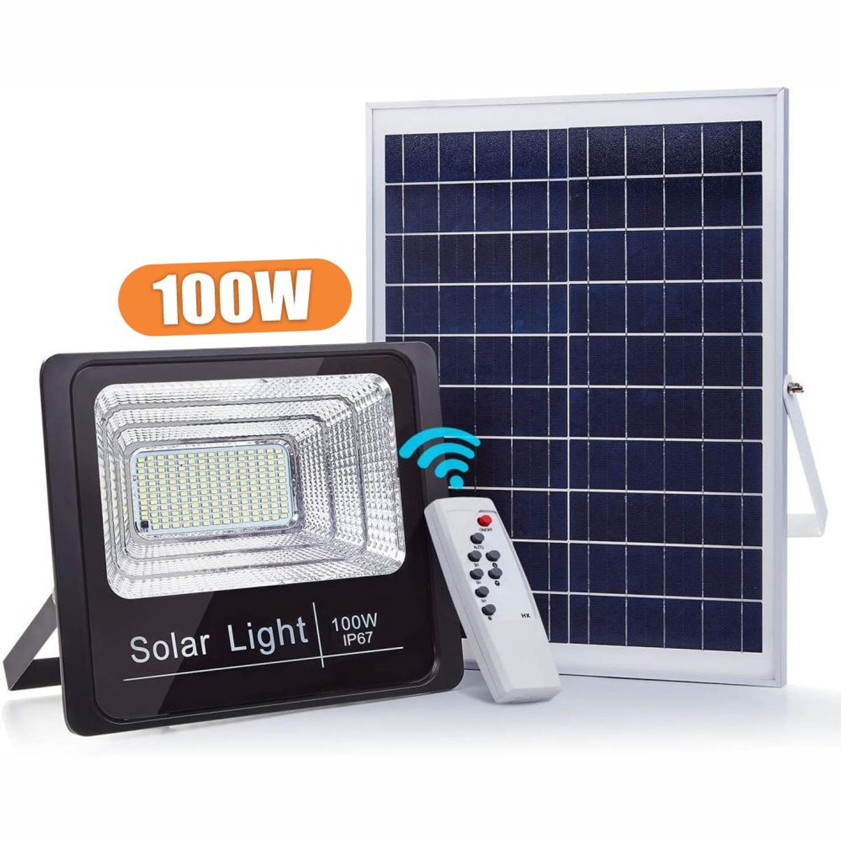 GENERICO - Reflector Solar 100w Lampara Led Panel Solar Control Remoto CL-750