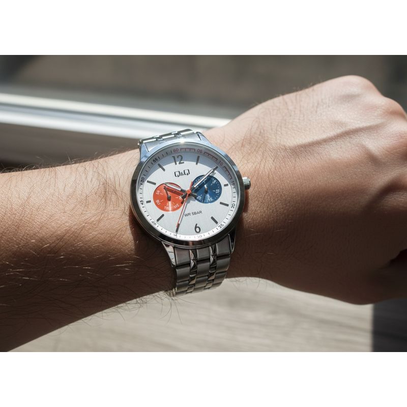 Q AND Q - Reloj Q&Q Pateado Multicalendario Para Hombre - Casual y Resistente al Agua