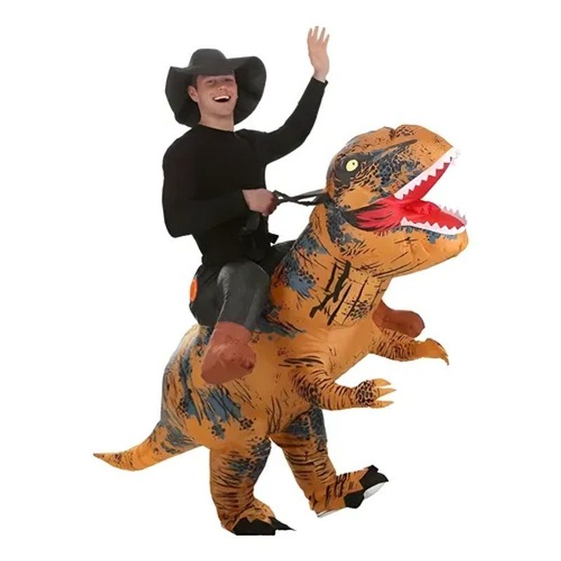 GENERICO - Traje Inflable T-Rex Dinosaurio con Cierre y Motor de Aire