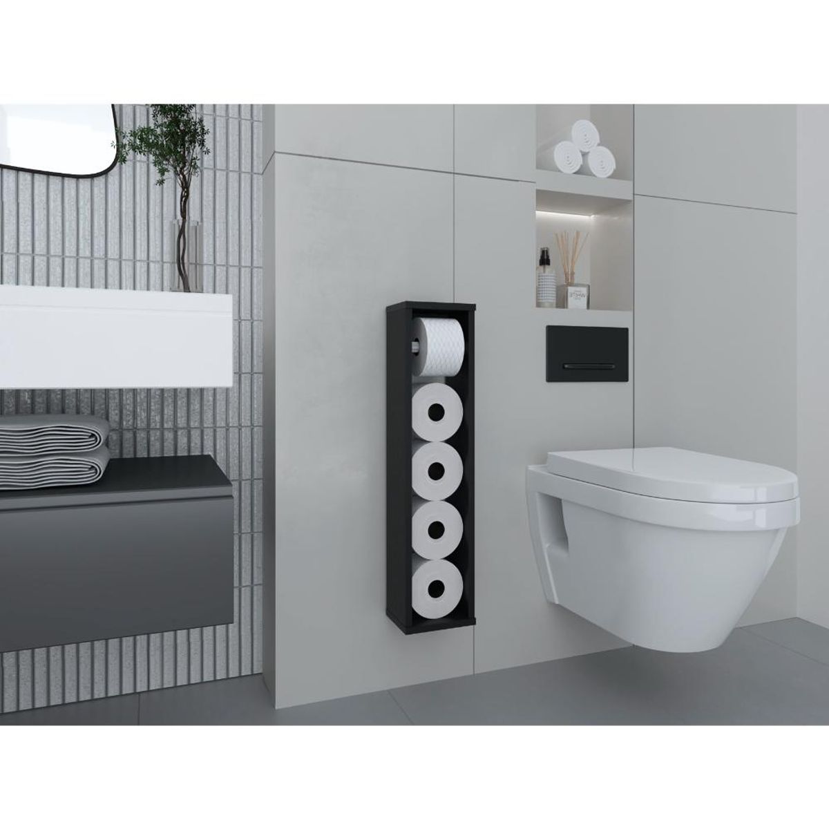 RTA MUEBLES - Organizador de Papel Balí, Wengue,  Cuatro Rollos