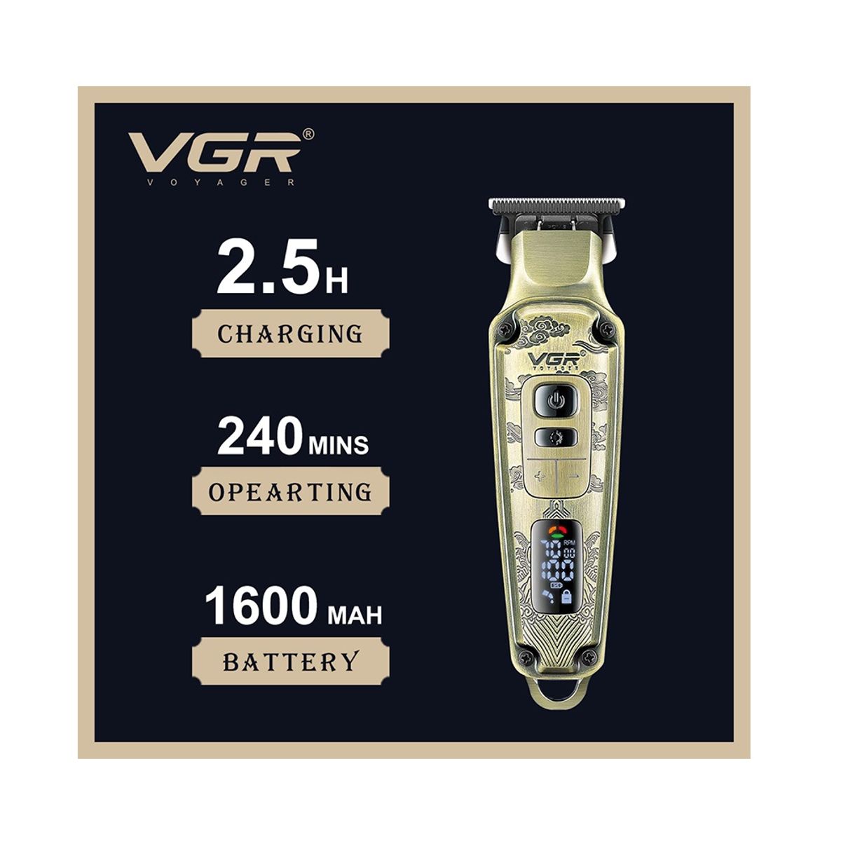 VGR - Máquina VGR 3 En 1 Combo Premium Profesional Inalámbrico V-642