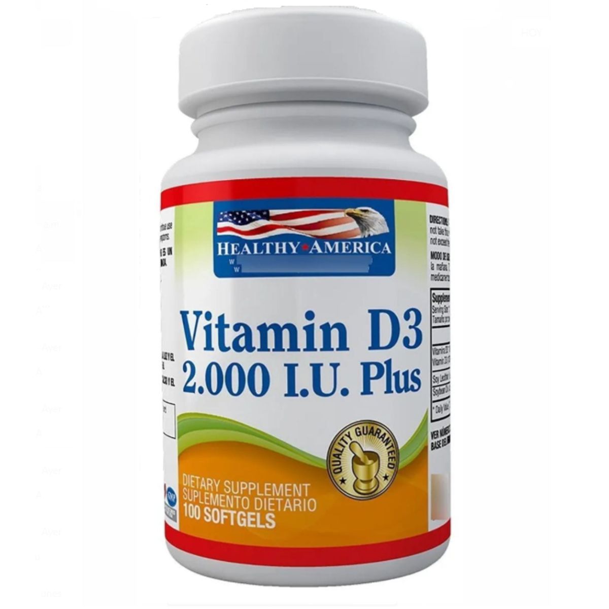 HEALTHY AMERICA - SUPLEMENTO VITAMINA D3 X 100 SOFTGLES.