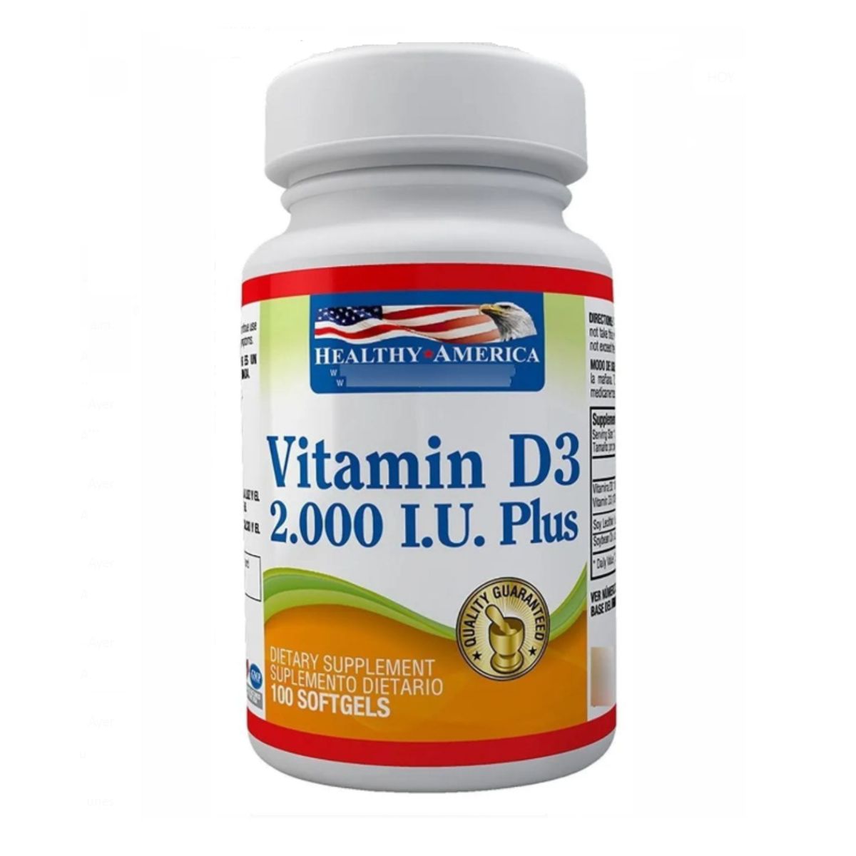 HEALTHY AMERICA - SUPLEMENTO VITAMINA D3 X 100 SOFTGLES.