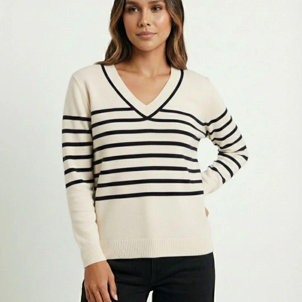 MOLGOA - Suéter para Mujer Cuello V - The Lyric