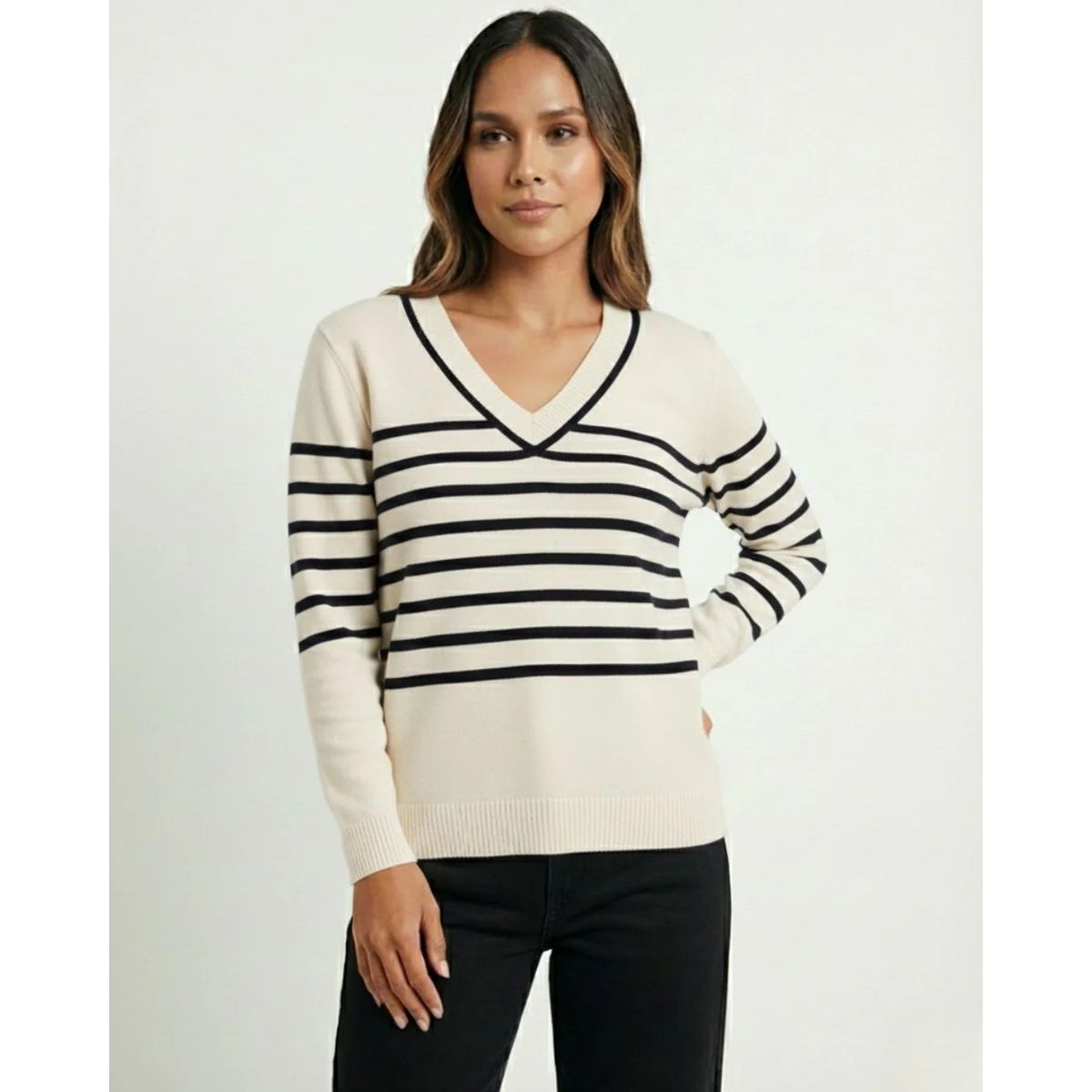 MOLGOA - Suéter para Mujer Cuello V - The Lyric