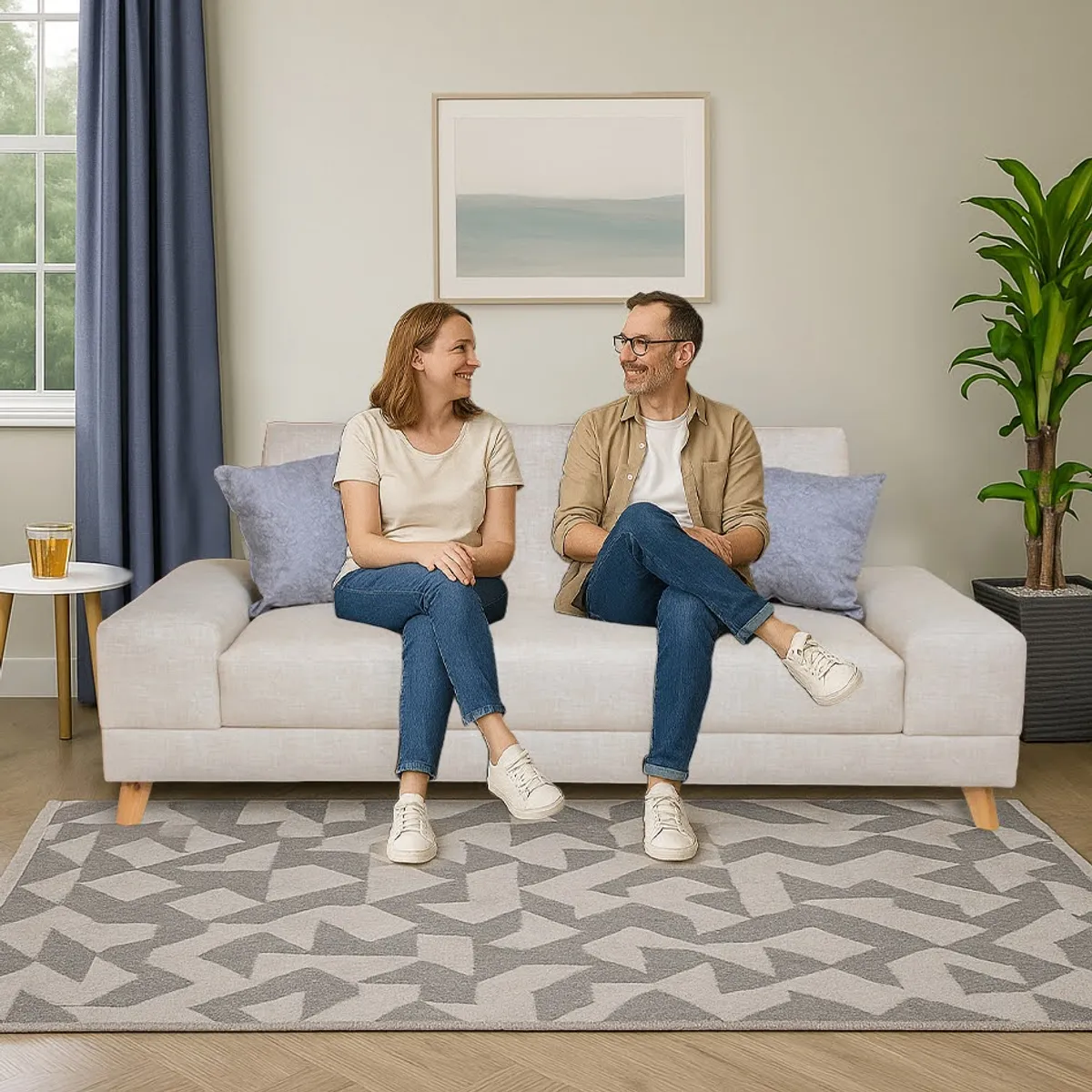 GENERICO - Sofá Cama Primavera Sintético BEIGE de alta resistencia + 2 Cojines