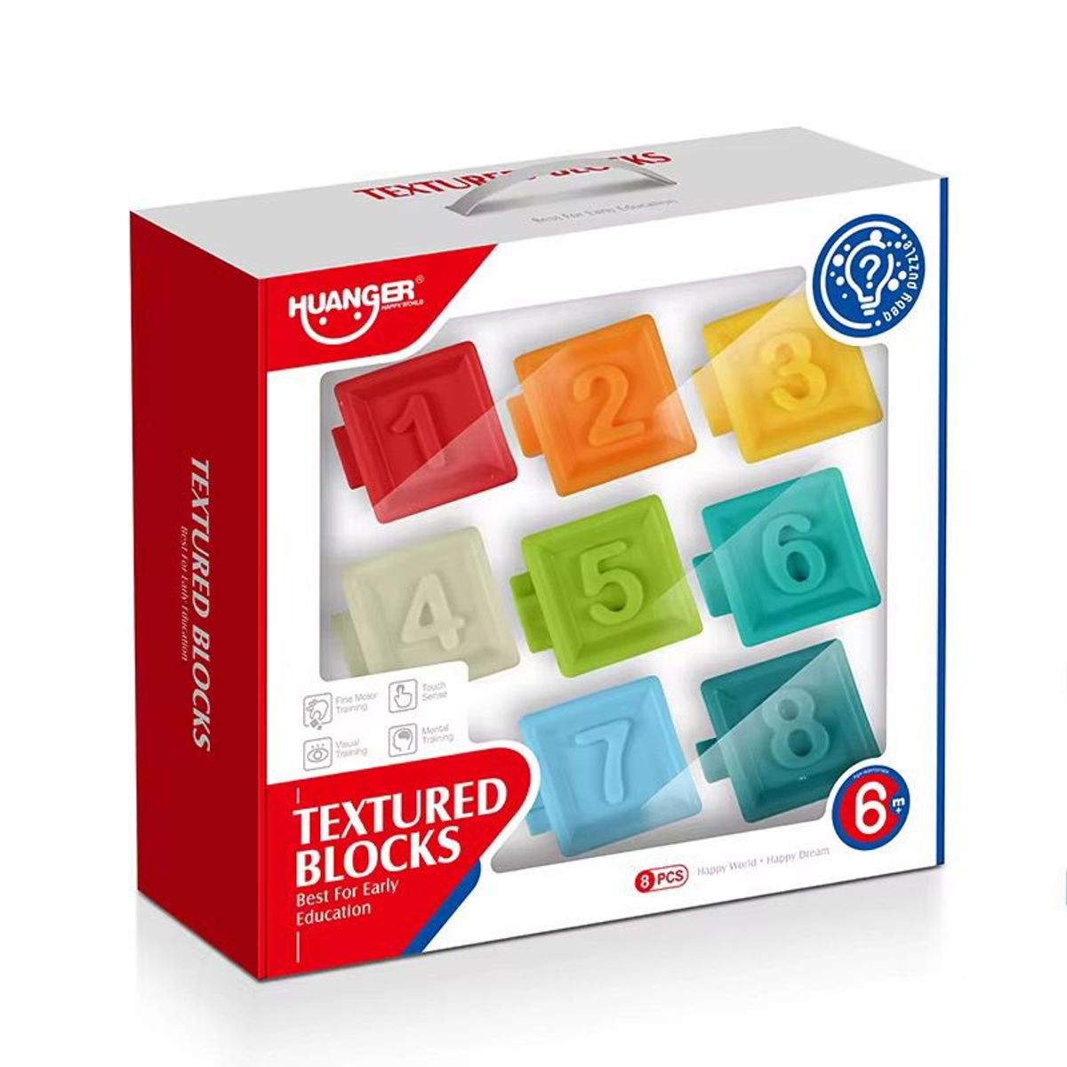 GENERICO - Cubo sensoriales texturizada para bebé x9 unidades