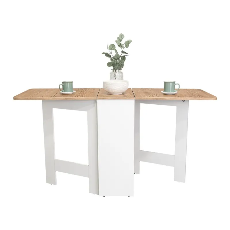 RTA DESIGN - Mesa Auxiliar de Cocina Plegable Merida Blanco y Macadamia