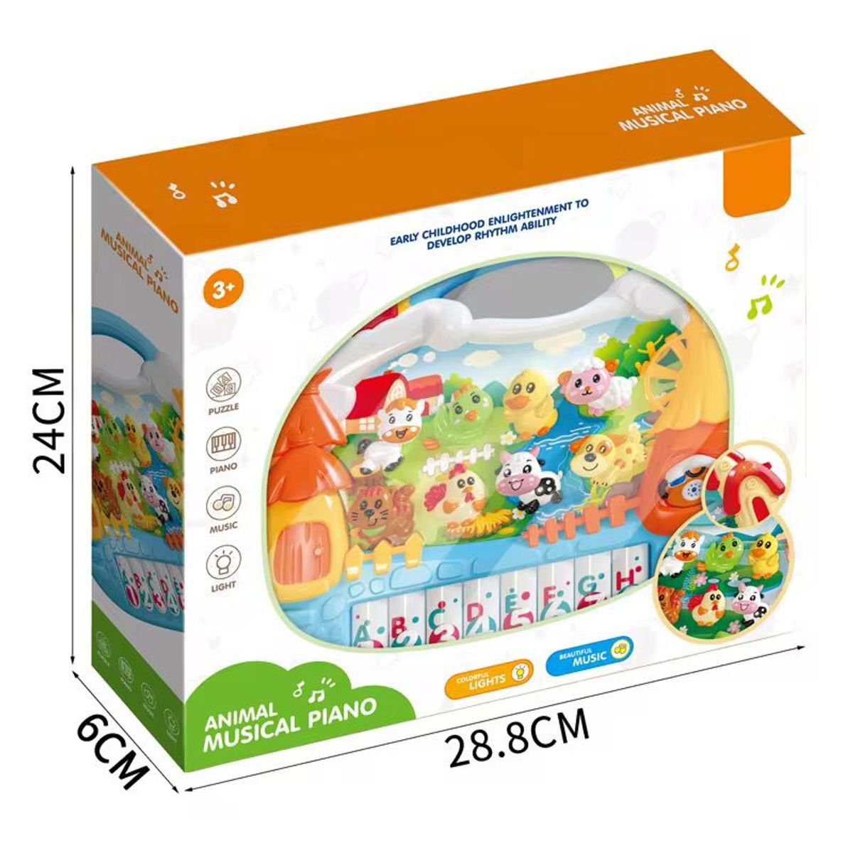 GENERICO - Juguete Piano Musical Granja Didáctica Para Niños