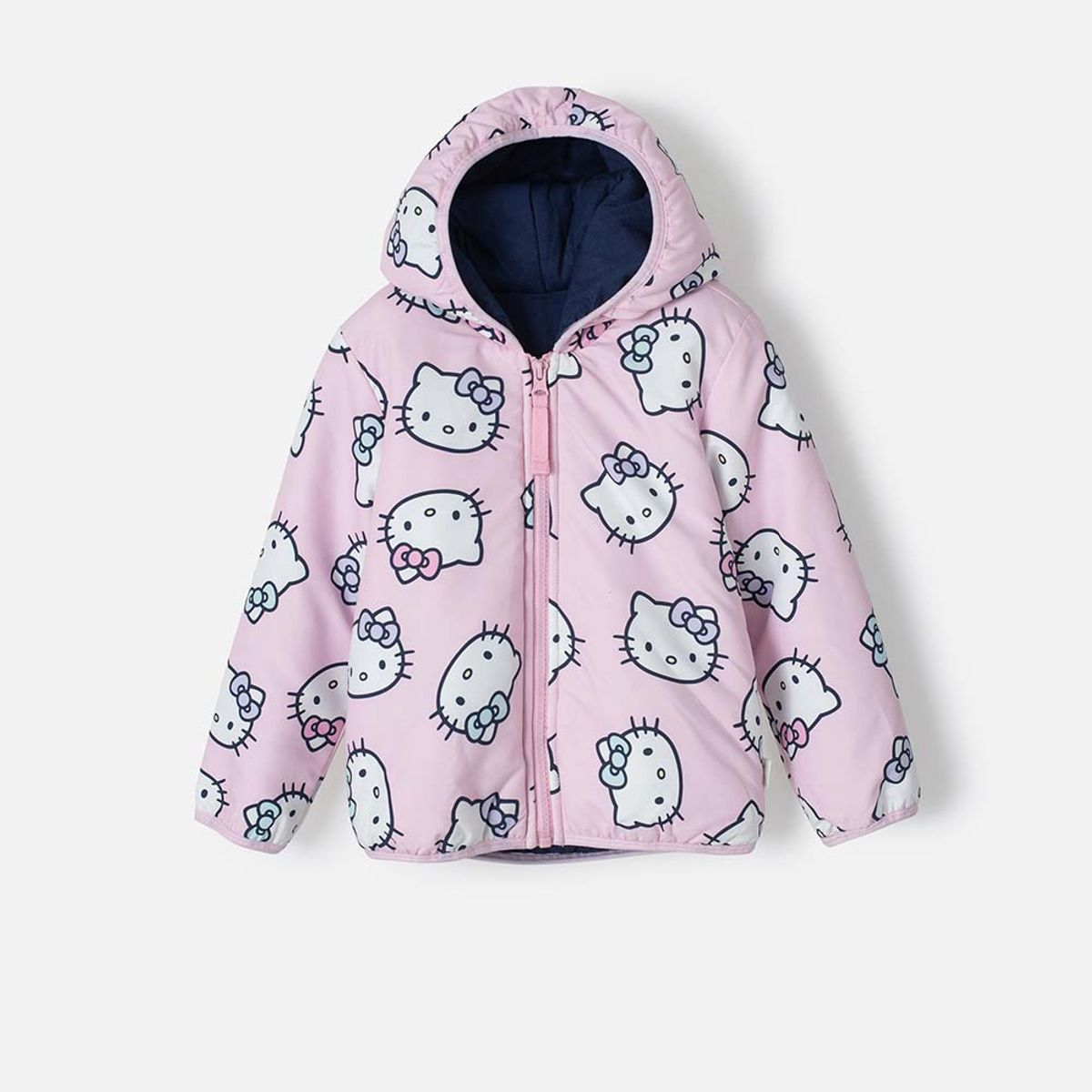 HELLO KITTY - Chaqueta de Hello Kitty con capucha rosada para niña