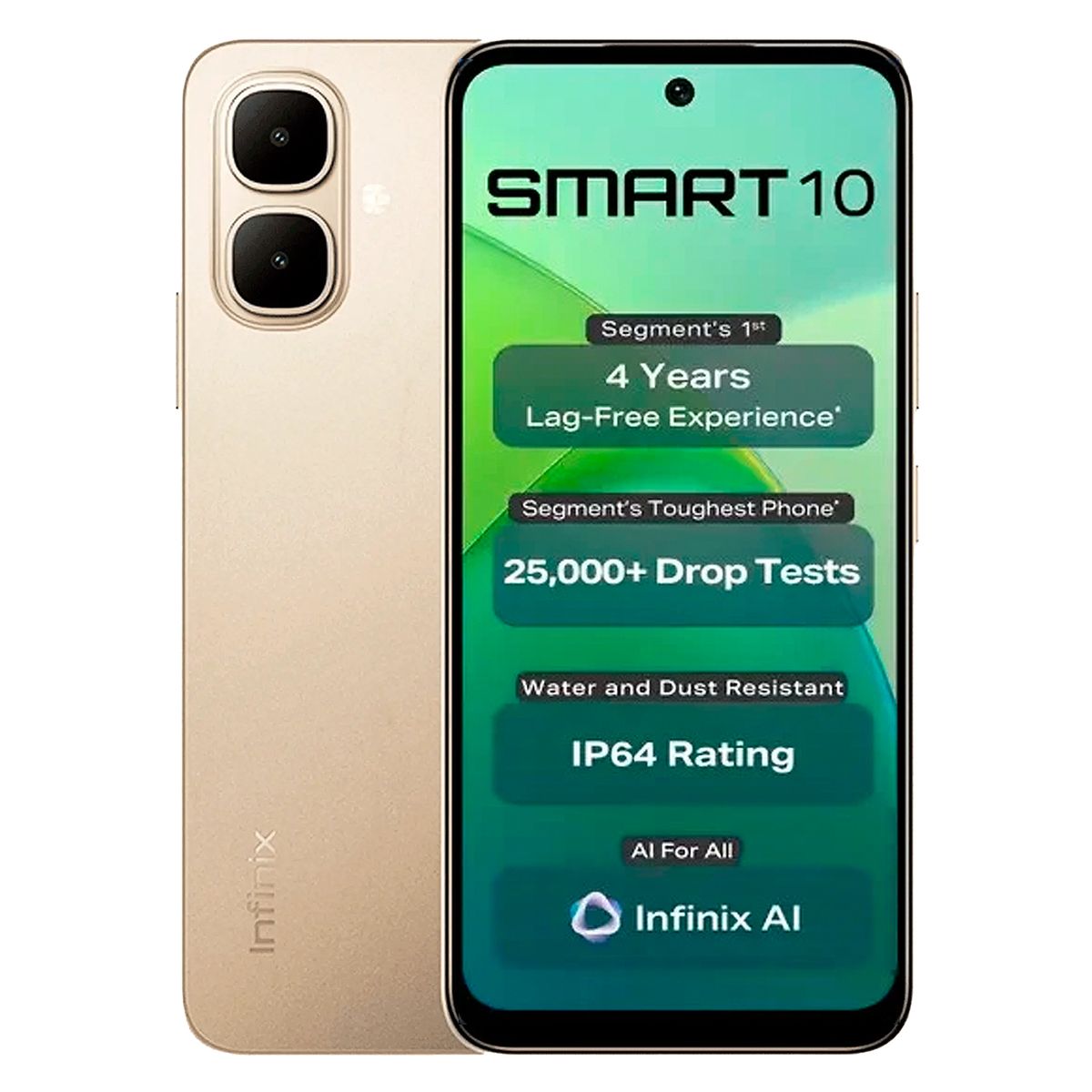 INFINIX - Celular Infinix Smart 10 64GB 3GB Ampliable a 6GB Dorado