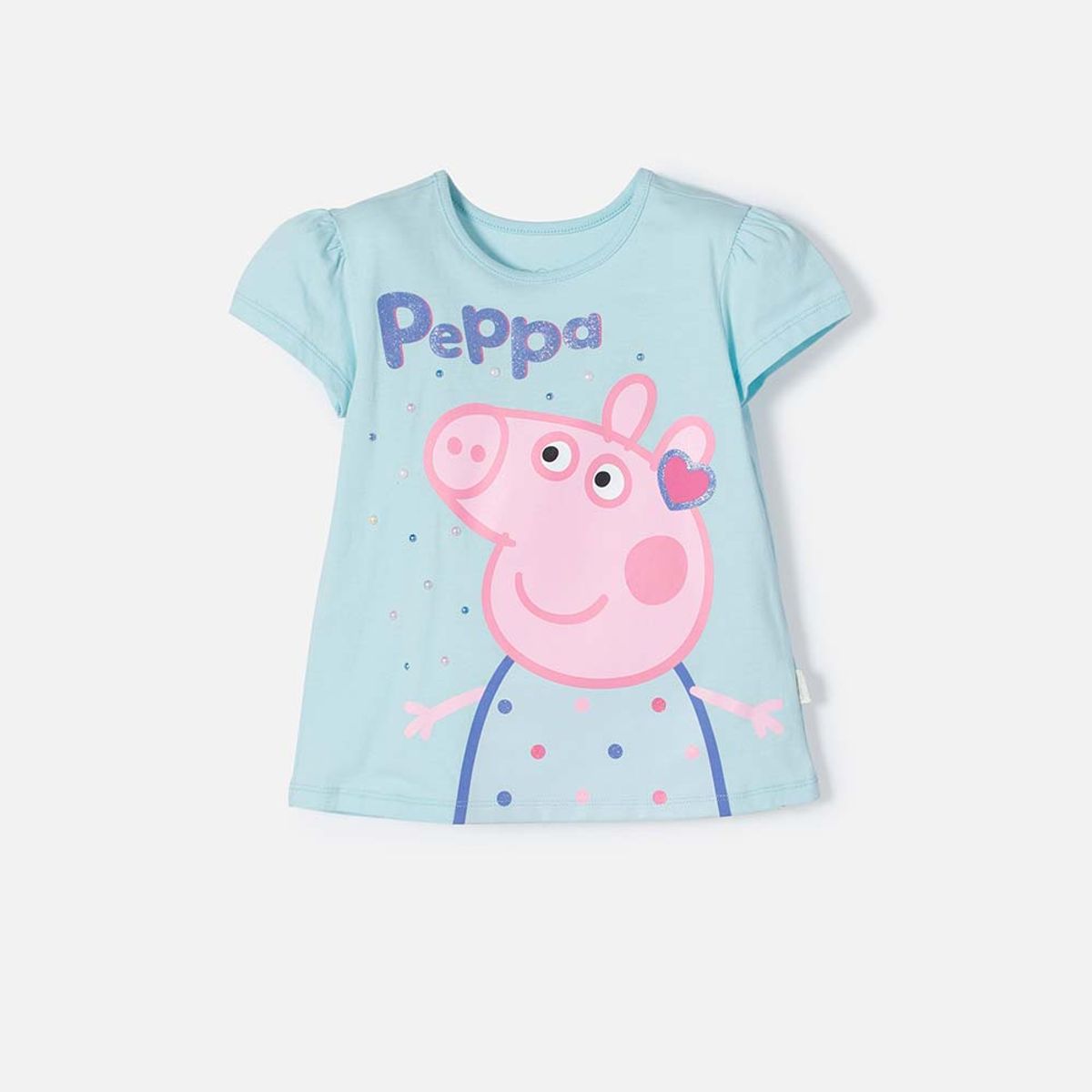 HASBRO - Camiseta de Peppa Pig azul estampada en frente para niña
